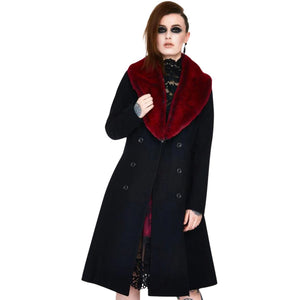 Jawbreaker Enchantress Womens Coat with Red Faux Fur