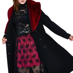 Jawbreaker Enchantress Womens Coat with Red Faux Fur