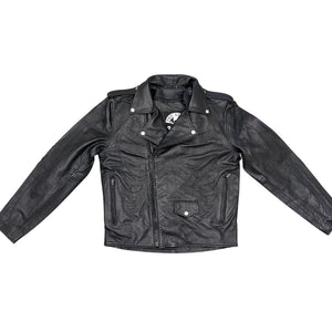 Skeleton Bones Black on Black Classic Style Leather Jacket | The Alley