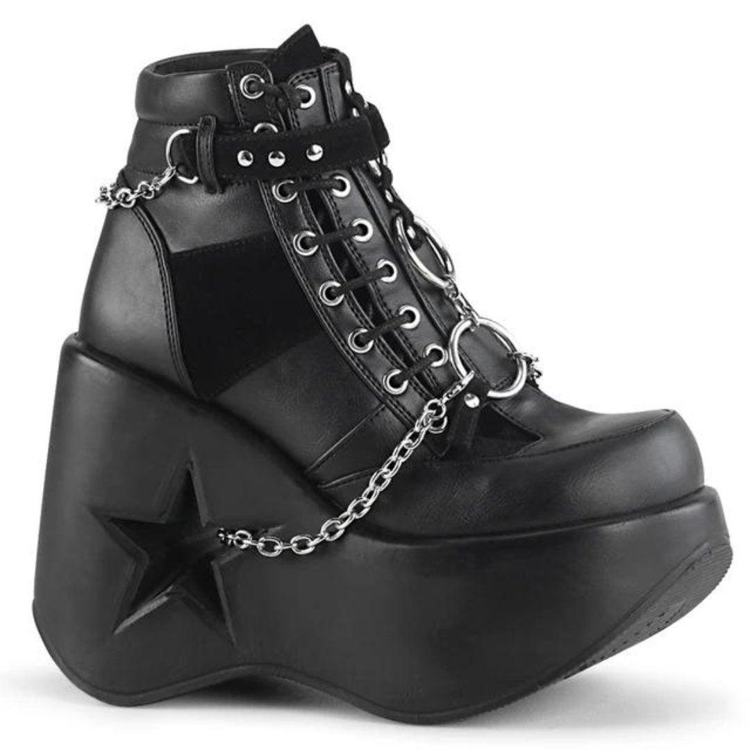 Demonia Dynamite-101 Vegan Leather Side Lace Boot - The Alley Chicago