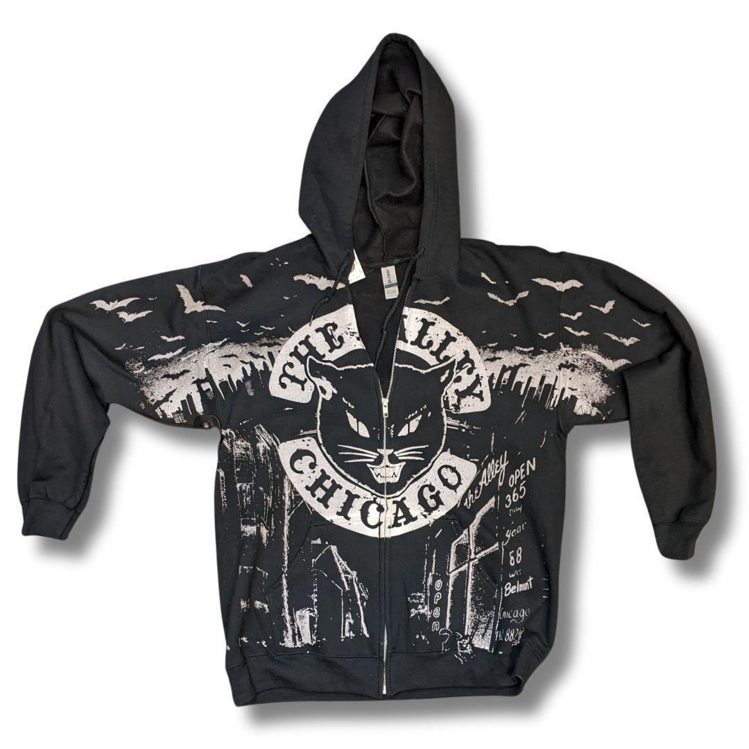 Huge Print Black Cat Hoodie - The Alley Chicago