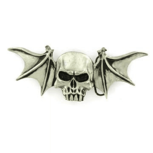 Skull With Bat Wings Belt Buckle - The Alley Chicago