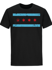 The Alley Distressed Chicago Flag T-Shirt - Small