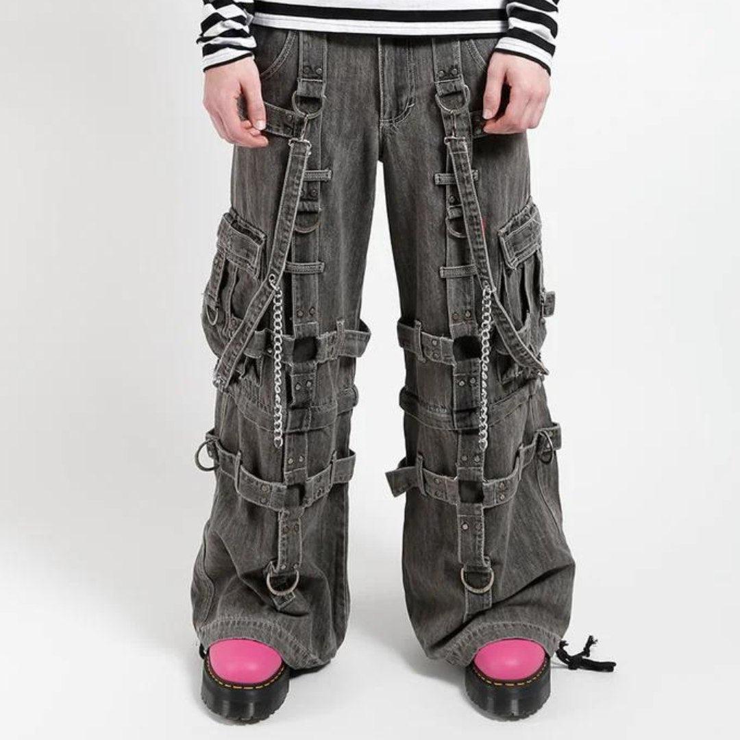 TRIPP Dark Street Black Washed Harness Pants - The Alley Chicago