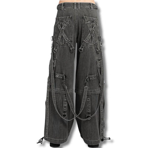 TRIPP X-Strap Black Washed Denim Pants - The Alley Chicago