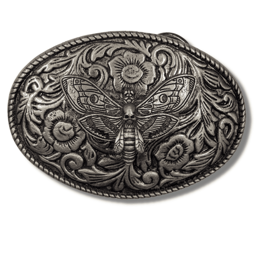 Oval Death Moth Belt Buckle