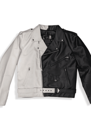 half black and white jacket